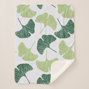 Nahtloses Muster Green Ginkgo Biloba Sherpadecke