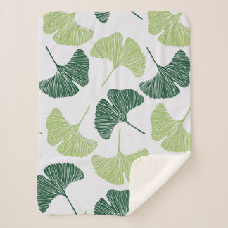 Nahtloses Muster Green Ginkgo Biloba  Sherpadecke