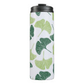 Nahtloses Muster Green Ginkgo Biloba  Thermosbecher (Vorderseite)