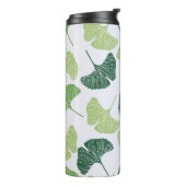 Nahtloses Muster Green Ginkgo Biloba  Thermosbecher (Nach links gedreht)