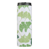 Nahtloses Muster Green Ginkgo Biloba Thermosbecher (Rückseite)