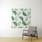 Nahtloses Muster Green Ginkgo Biloba Wandteppich (Beispiel (Horizontal))