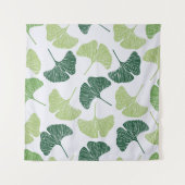 Nahtloses Muster Green Ginkgo Biloba  Wandteppich (Vorderseite)