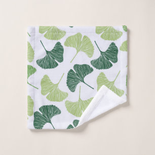 Nahtloses Muster Green Ginkgo Biloba Waschlappen