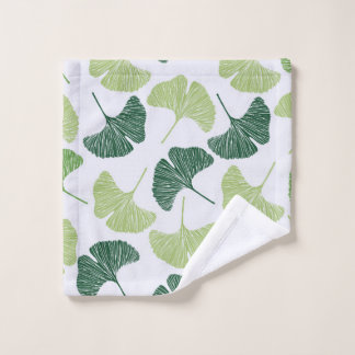 Nahtloses Muster Green Ginkgo Biloba Waschlappen