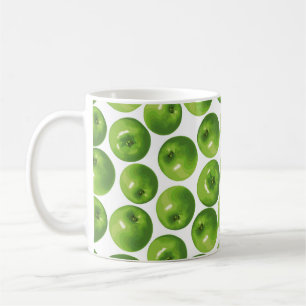 Nahtloses Muster grüner Apfel Kaffeetasse