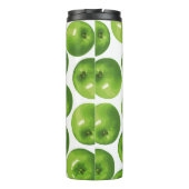 Nahtloses Muster grüner Apfel Thermosbecher (Rückseite)