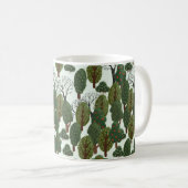 Nahtloses Muster, grüner Wald mit verschiedenen Bä Kaffeetasse (VorderseiteRechts)