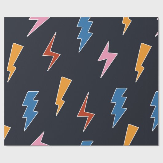 Nahtloses Muster, handgezeichnete Blitze Geschenkpapier (Flach)