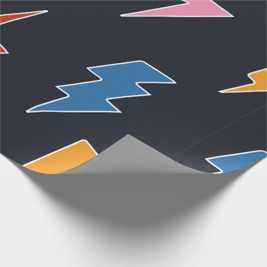 Nahtloses Muster, handgezeichnete Blitze Geschenkpapier (Ecke)