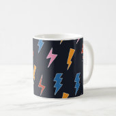 Nahtloses Muster, handgezeichnete Blitze Kaffeetasse (VorderseiteRechts)