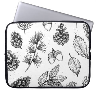 Nahtloses Muster. Handgezeichnete Vintage Illustra Laptopschutzhülle