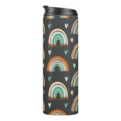 Nahtloses Muster handgezogener Herzen und boho rai Thermosbecher (Nach rechts gedreht)