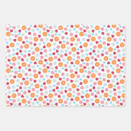 Nahtloses Muster heller Tasten zum Nähen Geschenkpapier Set