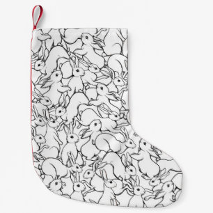 Nahtloses Muster, Hintergrund mit niedlichen Kanin Kleiner Weihnachtsstrumpf