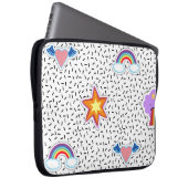 Nahtloses Muster Hintergrund mit Patch Cartoon sta Laptopschutzhülle (Vorne Rechts)