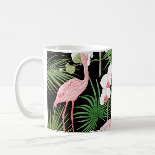Nahtloses Muster, Hintergrund mit tropischen Pflan Kaffeetasse (Links)