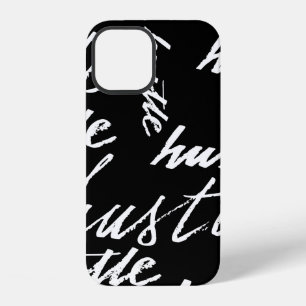 Nahtloses Muster Hustle Text Grunge Musik Handschr iPhone 12 Hülle