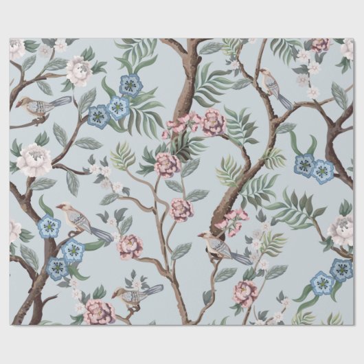 Nahtloses Muster im Chinoiserie-Stil mit Pionieren Geschenkpapier (Flach)