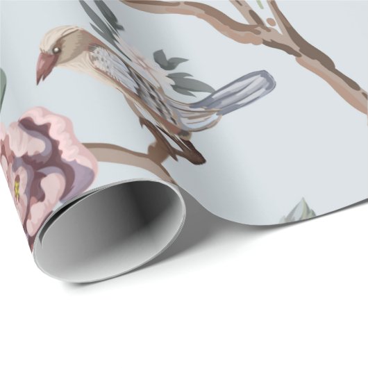Nahtloses Muster im Chinoiserie-Stil mit Pionieren Geschenkpapier (Rolleneckpunkt)