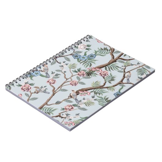 Nahtloses Muster im Chinoiserie-Stil mit Pionieren Notizblock (Linke Seite)