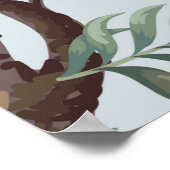 Nahtloses Muster im Chinoiserie-Stil mit Pionieren Poster (Ecke)