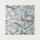 Nahtloses Muster im Chinoiserie-Stil mit Pionieren Wandteppich (Vorderseite (Horizontal))