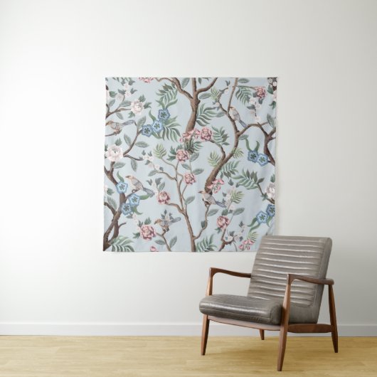 Nahtloses Muster im Chinoiserie-Stil mit Pionieren Wandteppich (Beispiel)