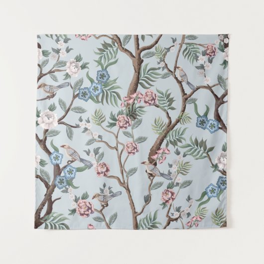 Nahtloses Muster im Chinoiserie-Stil mit Pionieren Wandteppich (Vorderseite)