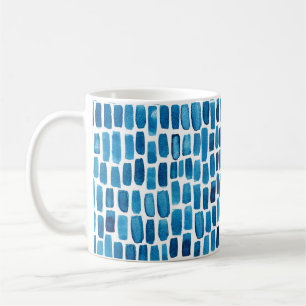 Nahtloses Muster im Hintergrund mit Aquarellblau s Kaffeetasse