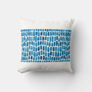 Nahtloses Muster im Hintergrund mit Aquarellblau s Kissen