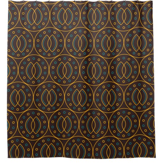Nahtloses Muster im indonesischen Batik-Stil auf d Duschvorhang (Vorderseite)