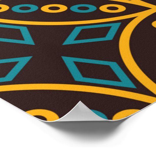 Nahtloses Muster im indonesischen Batik-Stil auf d Poster (Ecke)