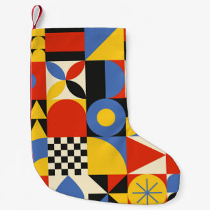 Nahtloses Muster im Neogeo-Stil. Einfach geometris Kleiner Weihnachtsstrumpf
