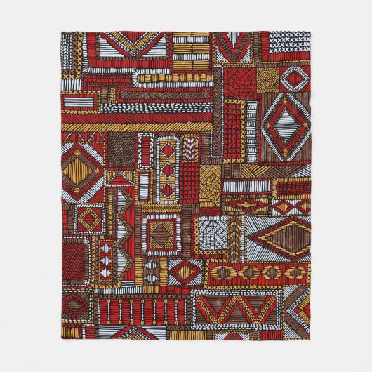 Nahtloses Muster im Patchwork-Stil. bestickt E Fleecedecke (Vorderseite)