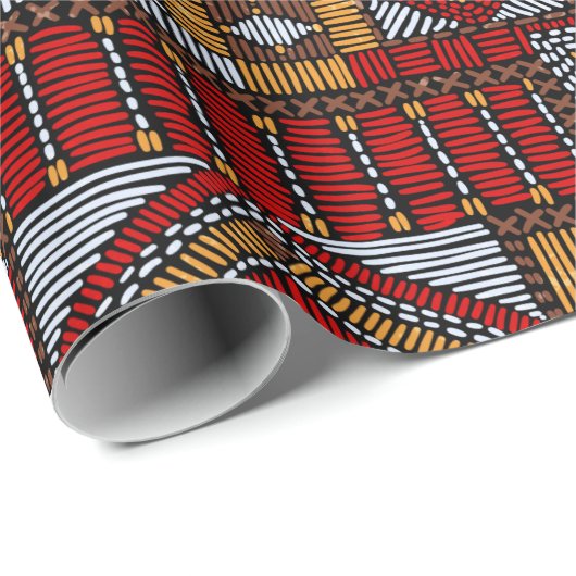 Nahtloses Muster im Patchwork-Stil. bestickt E Geschenkpapier (Rolleneckpunkt)