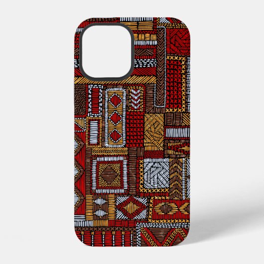 Nahtloses Muster im Patchwork-Stil. bestickt E iPhone Hülle (Rückseite)