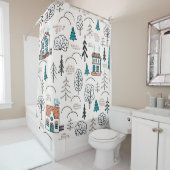 Nahtloses Muster im skandinavischen Stil. Kleines  Duschvorhang (Beispiel)