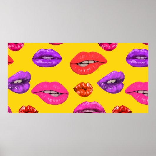 Nahtloses Muster im Stil der 80er Jahre, farbiger  Poster (Vorne)