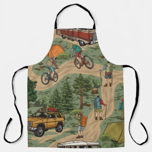 Nahtloses Muster im Vintage-Stil für Outdoor-Aktiv Schürze