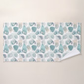 Nahtloses Muster in trendigen Farben mit Muscheln Badehandtuch (Badehandtuch)
