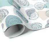 Nahtloses Muster in trendigen Farben mit Muscheln Geschenkpapier (Rolleneckpunkt)