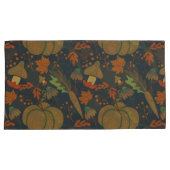 Nahtloses Muster Kürbis und Karottenschwarz Kissenbezug (Vorderseite-Rechts)