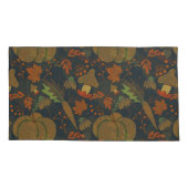 Nahtloses Muster Kürbis und Karottenschwarz Kissenbezug (Rückseite-Links)