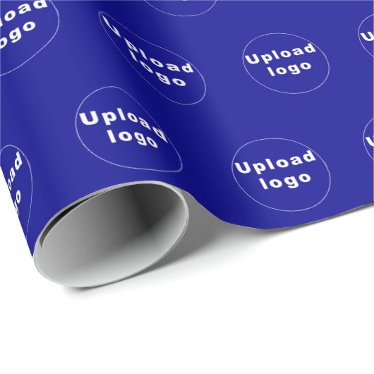 Nahtloses Muster-Logo für das blaue Umschlagpapier Geschenkpapier (Rolleneckpunkt)