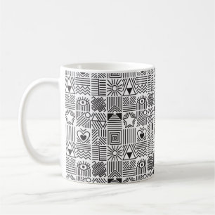 Nahtloses Muster mit abstraktem Kunstmosaik in Kaffeetasse