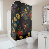 Nahtloses Muster mit abstrakten modernen Doodles. Duschvorhang (Beispiel)