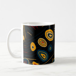 Nahtloses Muster mit abstrakten modernen Doodles.  Kaffeetasse