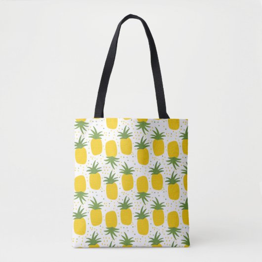 Nahtloses Muster mit Ananas. Gelbe Ananas Tasche (Vorderseite)