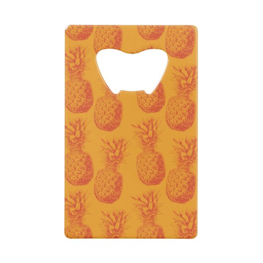 Nahtloses Muster mit Ananas Geldkarten Flaschenöffner (Vorderseite)